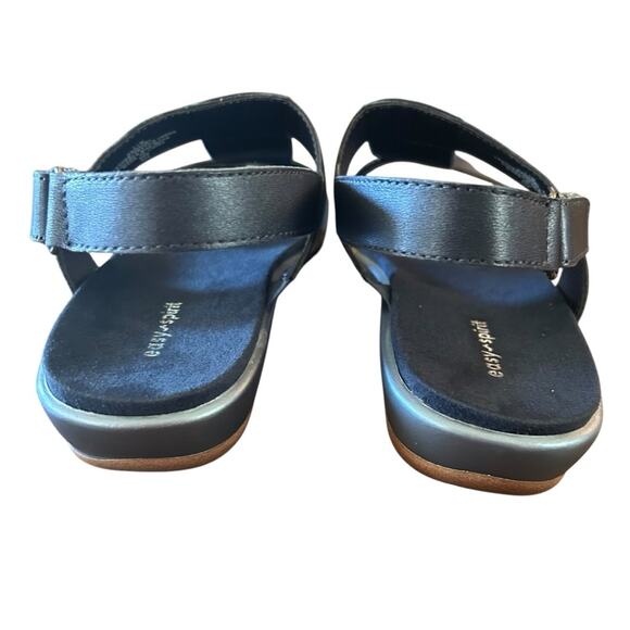 Easy Spirit Hazel T Strap Leather and Rhinestone Wedge Sandals NEW Size 11 - Picture 4 of 10